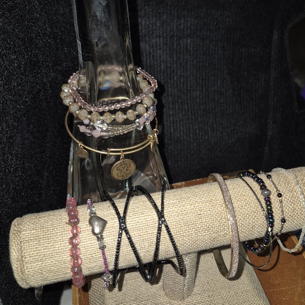 Large LOT Pink- Black Bracelets